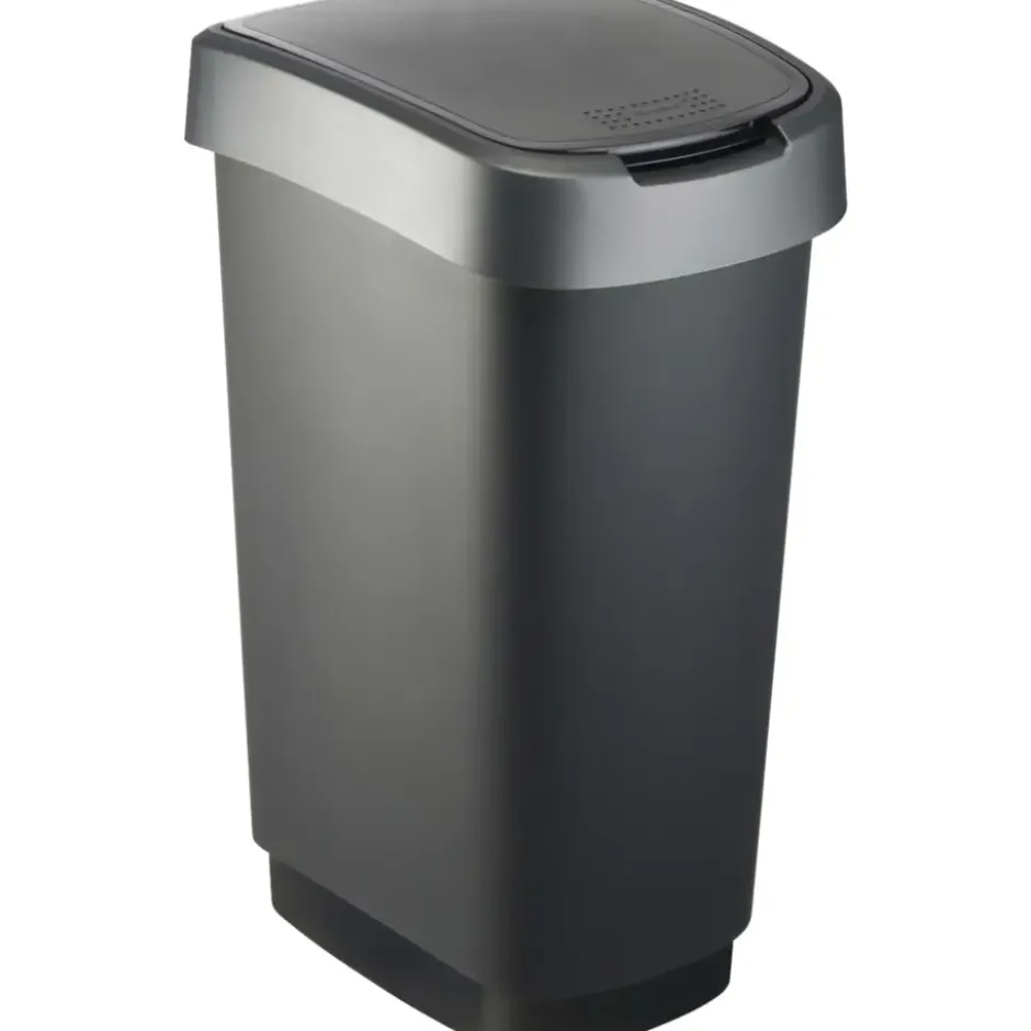 Rotho Afvalbak Twist 40 x 30 x 60 cm 50 l Polypropyleen Zilver