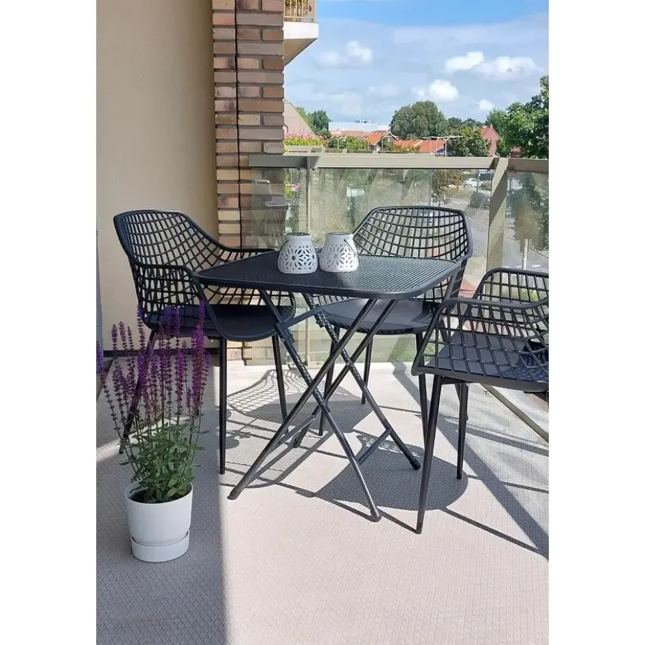 Royal Garden Café strekmetaal klaptafel 60x60 cm. - Antraciet