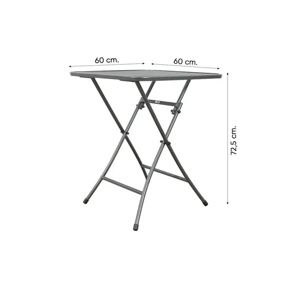 Royal Garden Café strekmetaal klaptafel 60x60 cm. - Antraciet