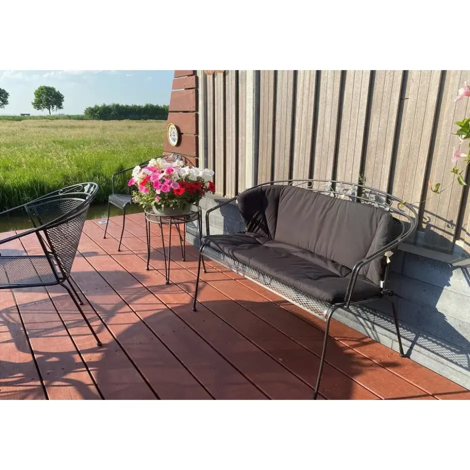 Royal Garden Elegance strekmetaal 2-zits tuinbank - Antraciet