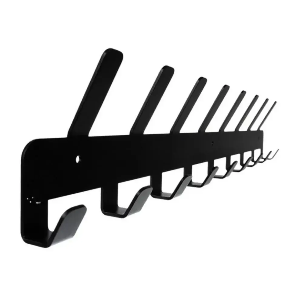 Ruhhy Kapstok - zwart - metaal - 17 haken - wandkapstok - B48 cm