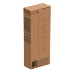 Ruhhy Kapstok - zwart - 8 x 24 cm - ijzer - 6 haken - met plank