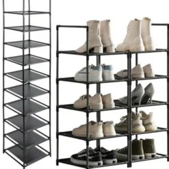 Ruhhy Schoenenrek - zwart - 10 pcs - metaal/kunststof - 176 x 33