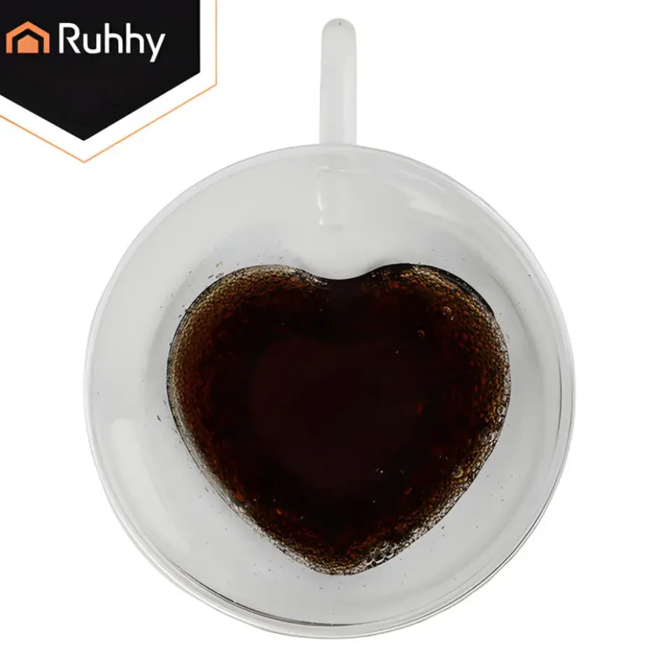 Ruhhy Thee/Koffie glas - 240 ml - transparant - dubbelwandig