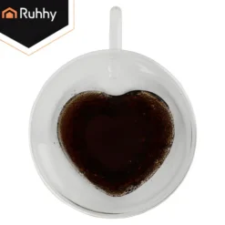 Ruhhy Thee/Koffie glas - 240 ml - transparant - dubbelwandig