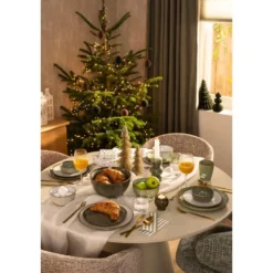 Saladeschaal Emma - groen/bruin - stoneware - Ø22,5 cm