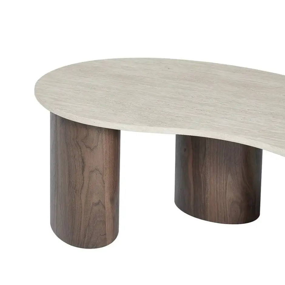 Salontafel ALOZYA - 120 cmx60 cm - Natuurlijk donker Beige Hout paneel