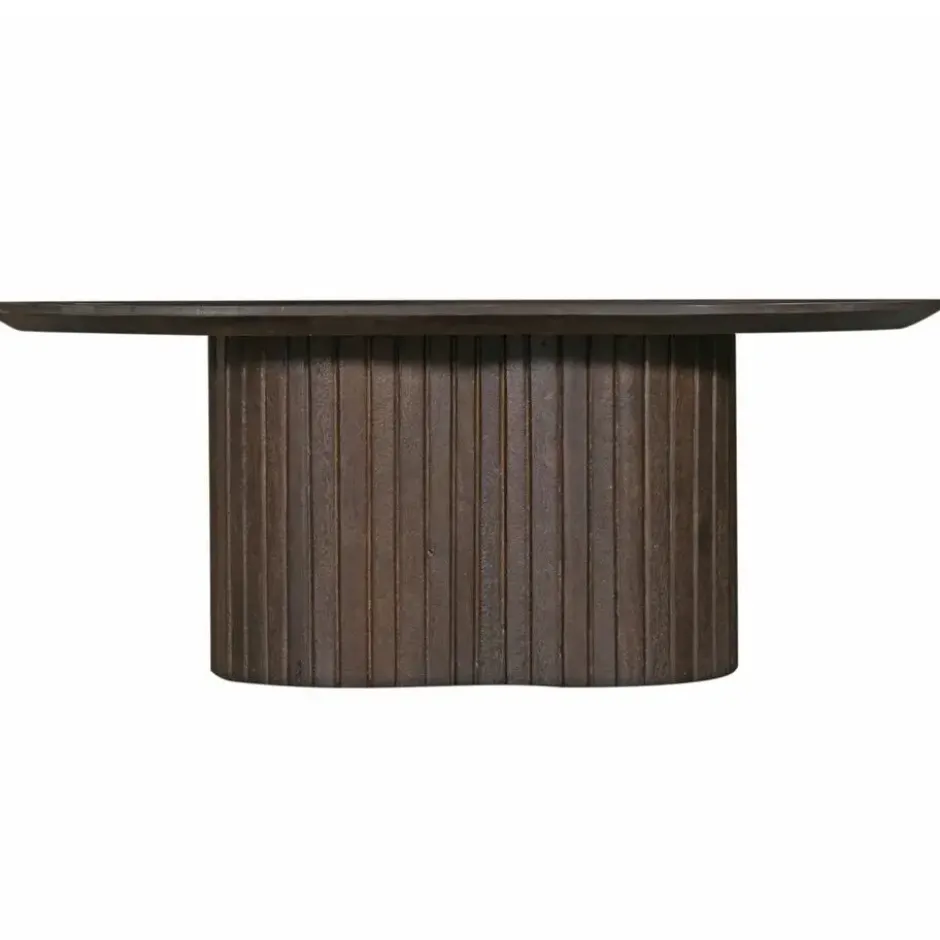 Salontafel Donkerbruin Mangohout - Ovaal - 90x60x35cm - Ava