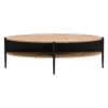 Salontafel EVARO - 125 cmx65 cmx39 cm - Zwart Natuurlijk licht Hout paneel