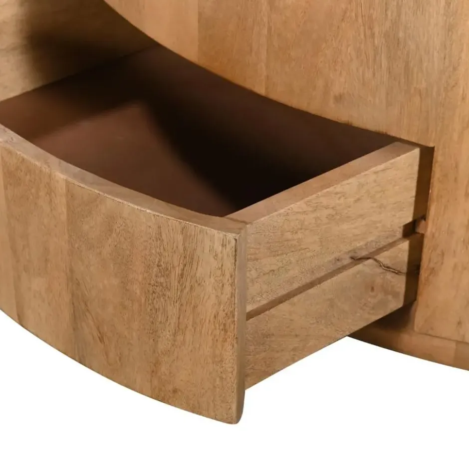 Salontafel Marmer Naturel - 90x90x35cm - Met Lades - Elan