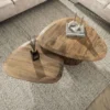 Salontafel Naturel Mangohout - Set van 2 - 93x72x43cm - Wave