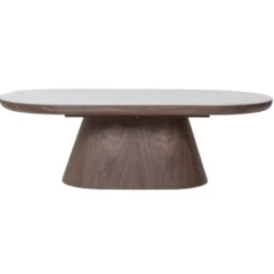Salontafel Ovaal - Walnoot Hout/Keramisch - 120x60x38cm - Alba