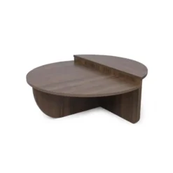 Salontafel Rond 90cm - Walnoot Bruin Melamine - Podium