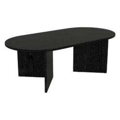 Salontafel TOPANIA - 120 cmx60 cmx39.6 cm - Zwart Hout paneel