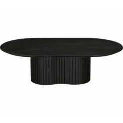 Salontafel Zwart Mangohout - Ovaal - 90x60x35cm - Ava