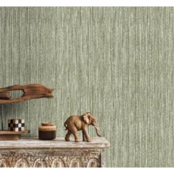 Sanders & Sanders behang bamboe vergrijsd groen - 53 cm x 10 m