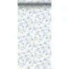 Sanders & Sanders behang bloemen blauw en gebroken wit - 53 cm x 10 m