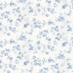 Sanders & Sanders behang bloemen blauw en gebroken wit - 53 cm x 10 m