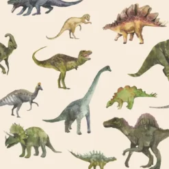 Sanders & Sanders behang dinosaurussen groen en beige - 50 x 900 cm