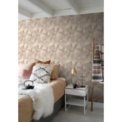 Sanders & Sanders behang grafisch 3D motief beige - 50 x 900 cm