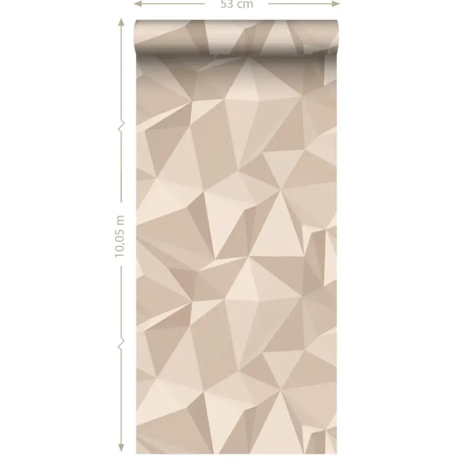 Sanders & Sanders behang grafisch 3D motief beige - 50 x 900 cm