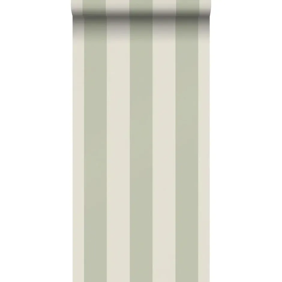 Sanders & Sanders behang strepen groen en beige - 53 x 1005 cm