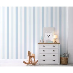 Sanders & Sanders behang strepen blauw en wit - 53 cm x 10 m