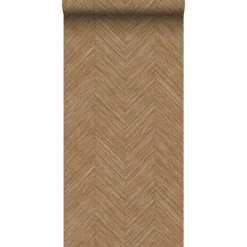 Sanders & Sanders behang visgraat-motief oranje bruin - 53 cm x 10 m