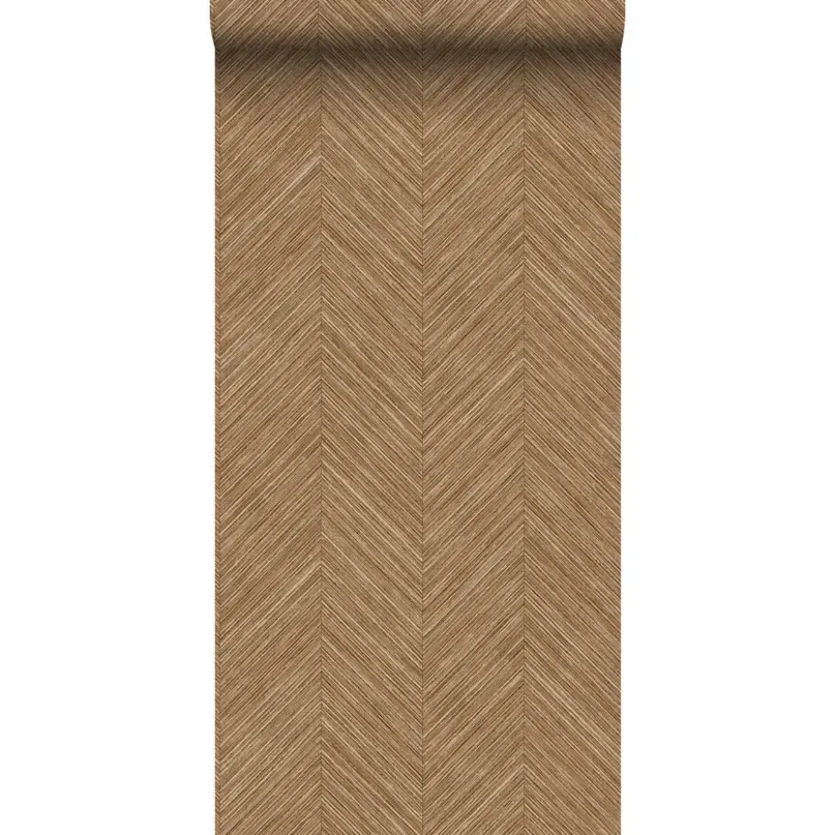 Sanders & Sanders behang visgraat-motief oranje bruin - 53 cm x 10 m
