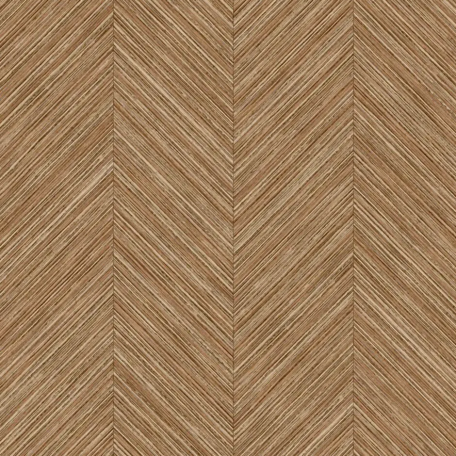 Sanders & Sanders behang visgraat-motief oranje bruin - 53 cm x 10 m