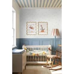 Sanders & Sanders behang wolkjes vergrijsd blauw en wit - 53 cm x 10 m