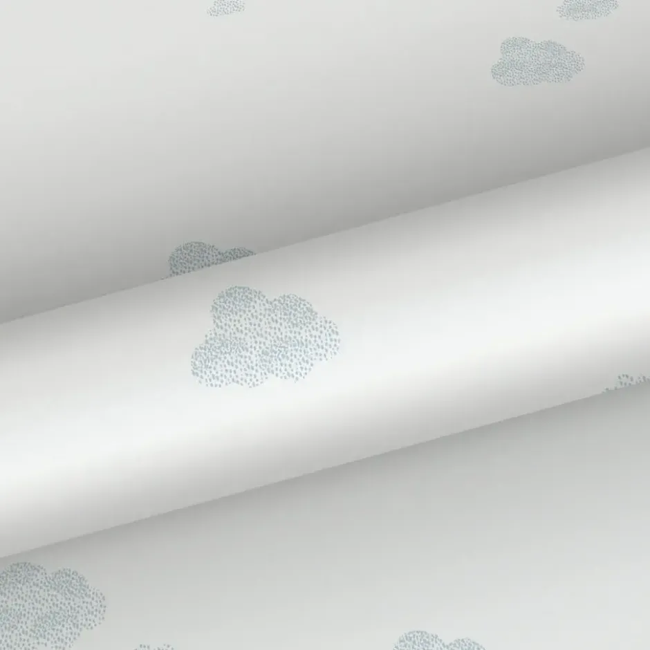 Sanders & Sanders behang wolkjes vergrijsd blauw en wit - 53 cm x 10 m