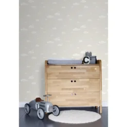 Sanders & Sanders behang wolkjes beige en wit - 53 cm x 10 m