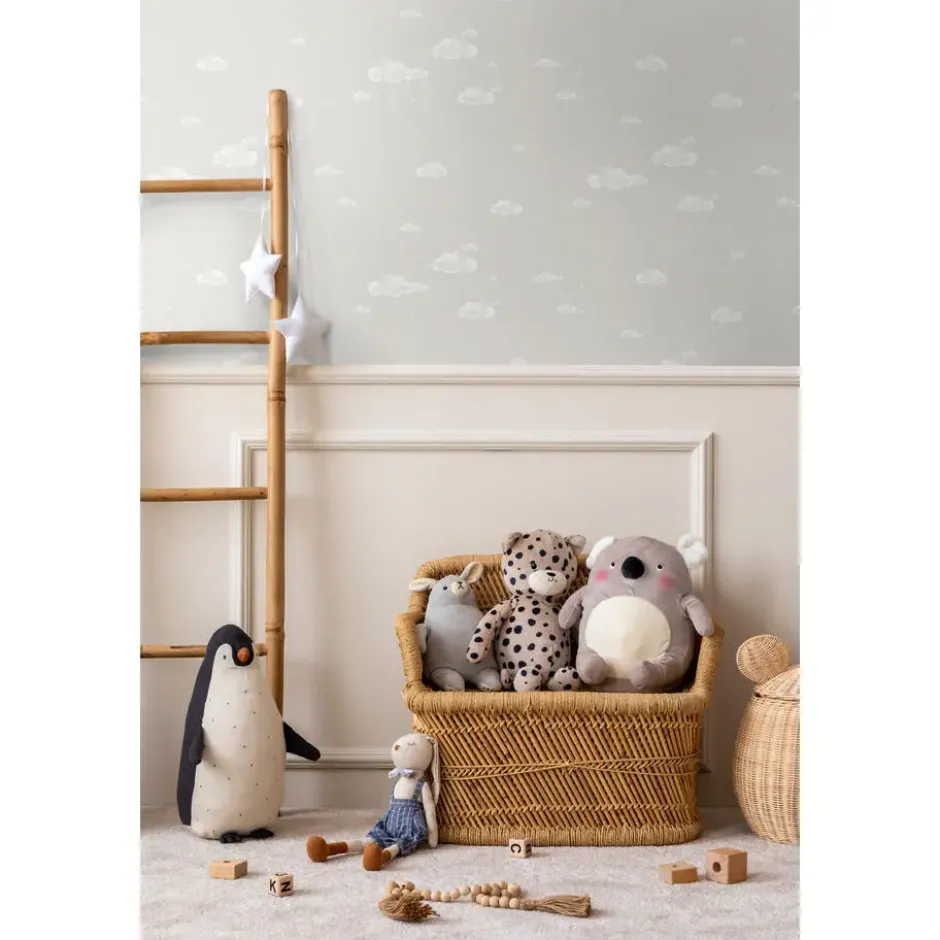 Sanders & Sanders behang wolkjes beige en wit - 53 cm x 10 m