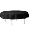 Santex Feest tafelkleed/tafellaken rond - zwart - 240 cm - stof