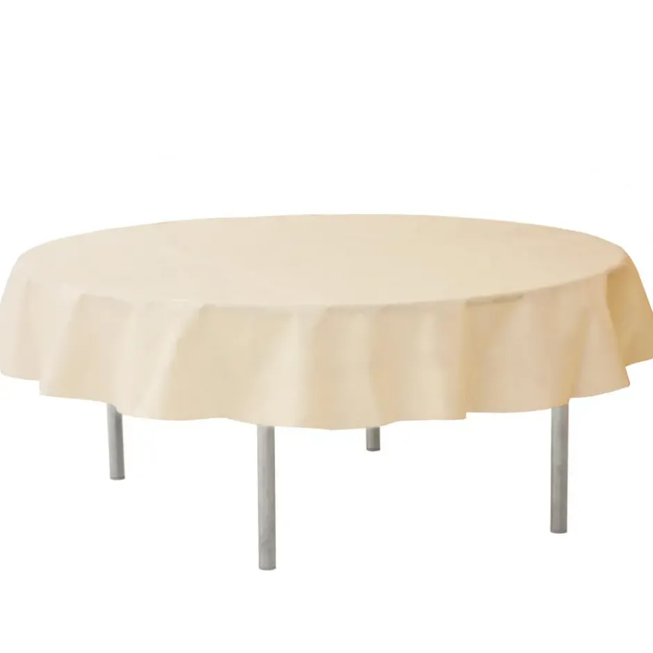 Santex Feest tafelkleed/tafellaken rond - ivoorwit - 240 cm