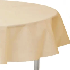 Santex Feest tafelkleed/tafellaken rond - ivoorwit - 240 cm
