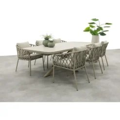 Sara/Soreno deens ovale tuinset 240x110 cm. - Latte