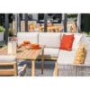 Sardinia lounge-diningset - aluminium met houtlook - 7-persoons