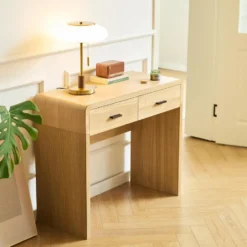 Scandinavische Console Tafel van Hout met 2 Laden