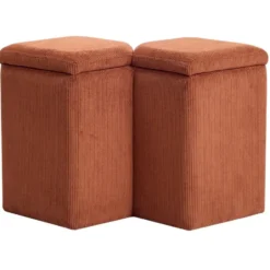 Scandinavische Velours Terracotta Woonkamerpoef