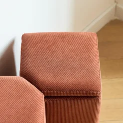 Scandinavische Velours Terracotta Woonkamerpoef