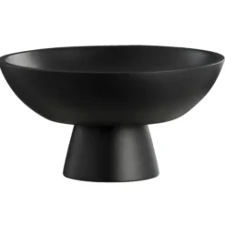 Schaal op voet - zwart mangohout - Ø32 cm