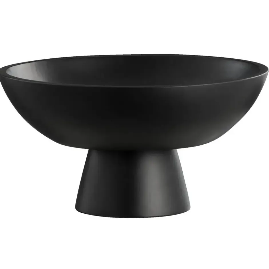 Schaal op voet - zwart mangohout - Ø32 cm