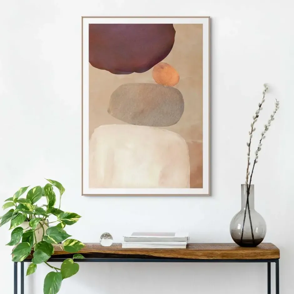 Schilderij Aardse Balans - 70 x 50 - Bruin