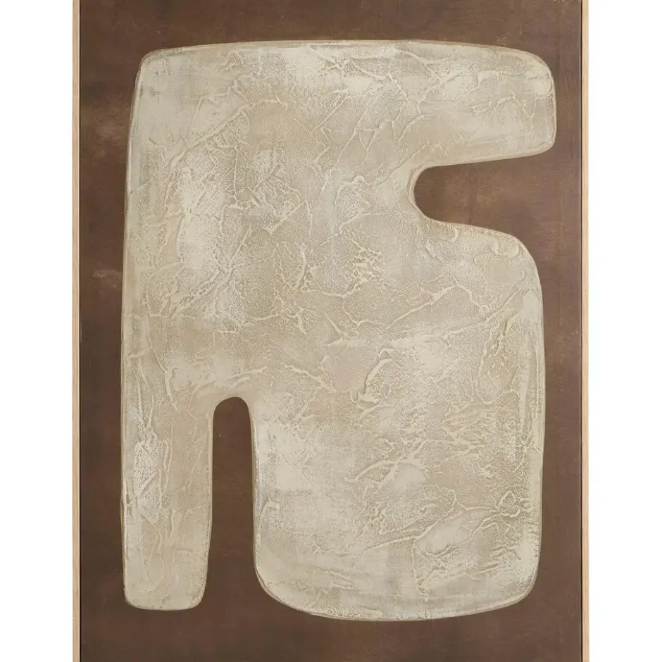 Schilderij Abstract Craft - beige - 80x60 cm