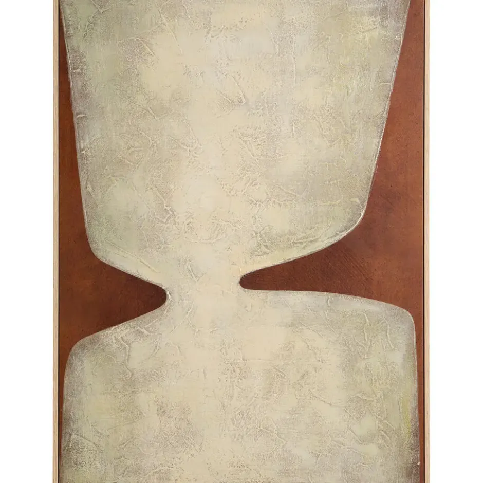 Schilderij Abstract Craft - bruin - 80x60 cm