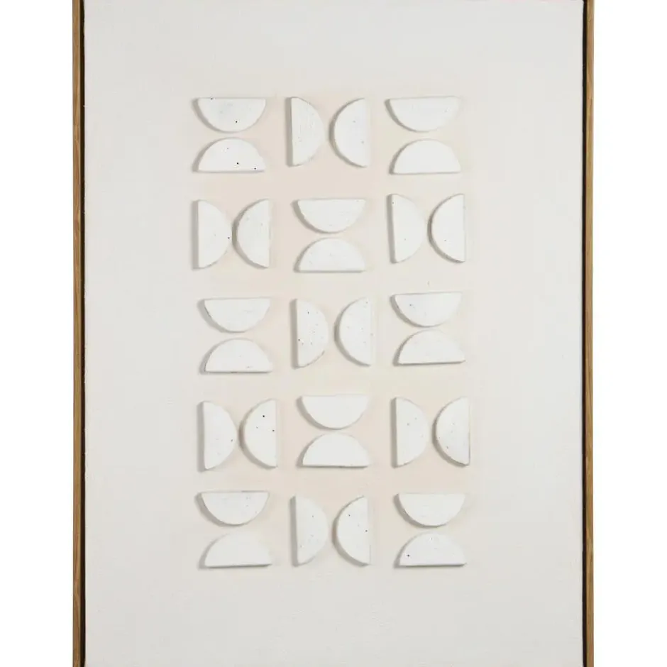 Schilderij Abstract 3D - off-white - 82x62 cm