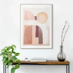 Schilderij Abstract Landschap - 70 x 50 - Beige
