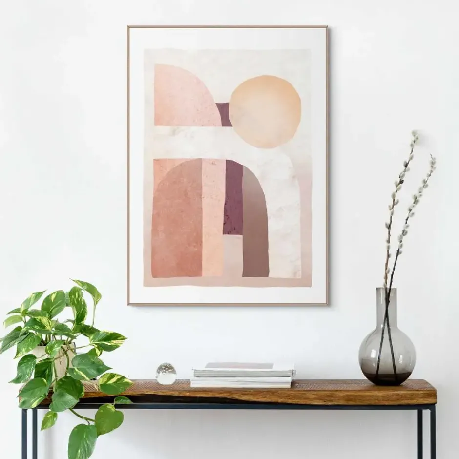 Schilderij Abstract Landschap - 70 x 50 - Beige